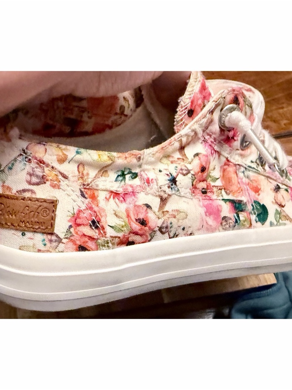 Floral Canvas Low-Top Lace-Up Sneakers in Pink and White